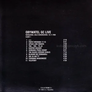 Obywatel GC Live, okładka