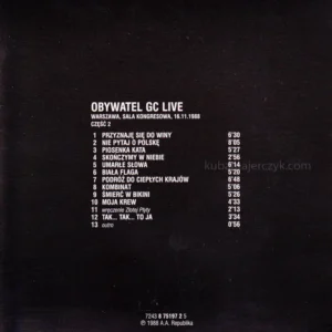 Obywatel GC Live, okładka
